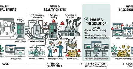 Process Line Commissioning: When Program Code Brutally Collides with Physics